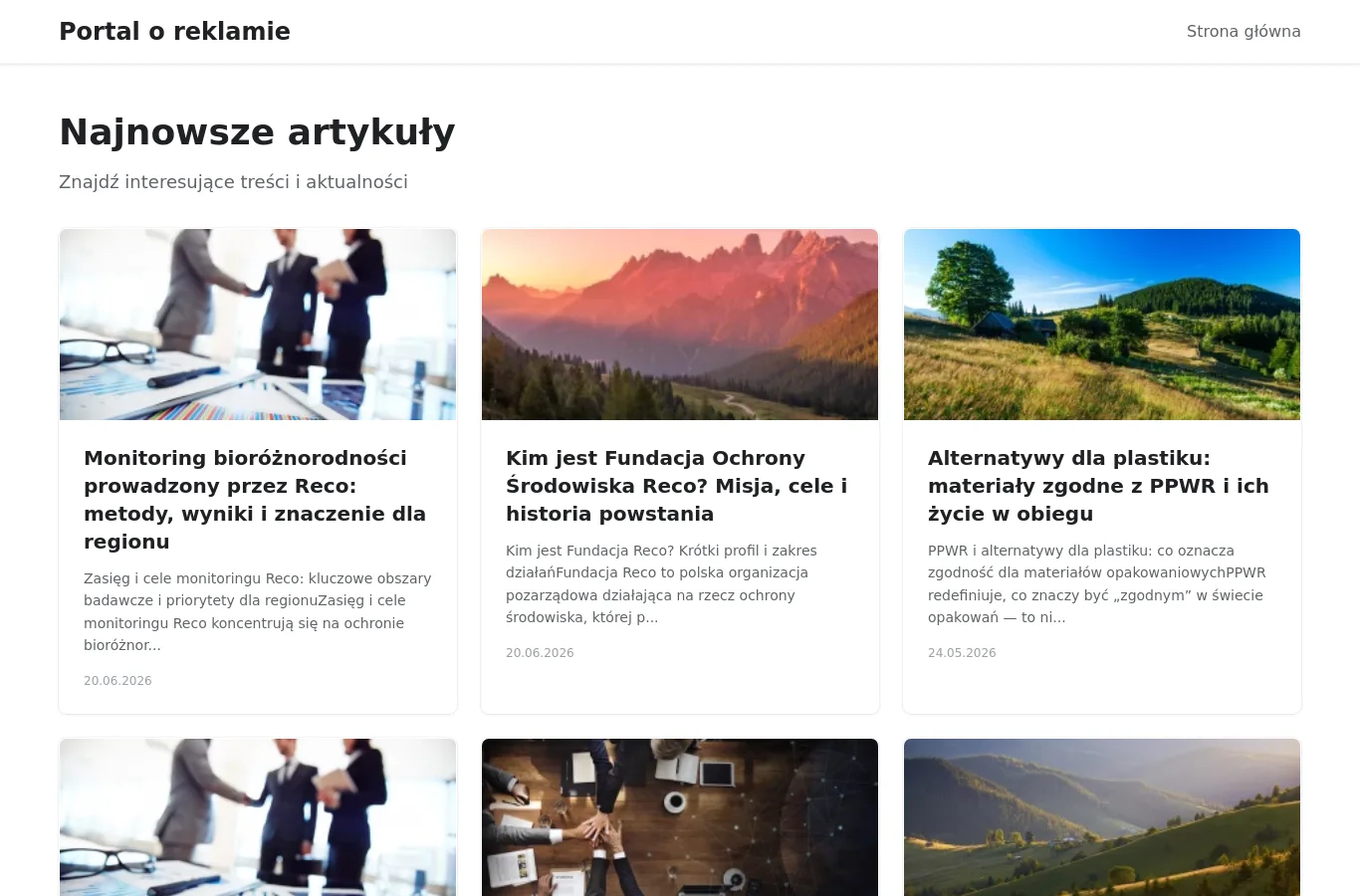 Strona główna portalu oreklamie.com.pl