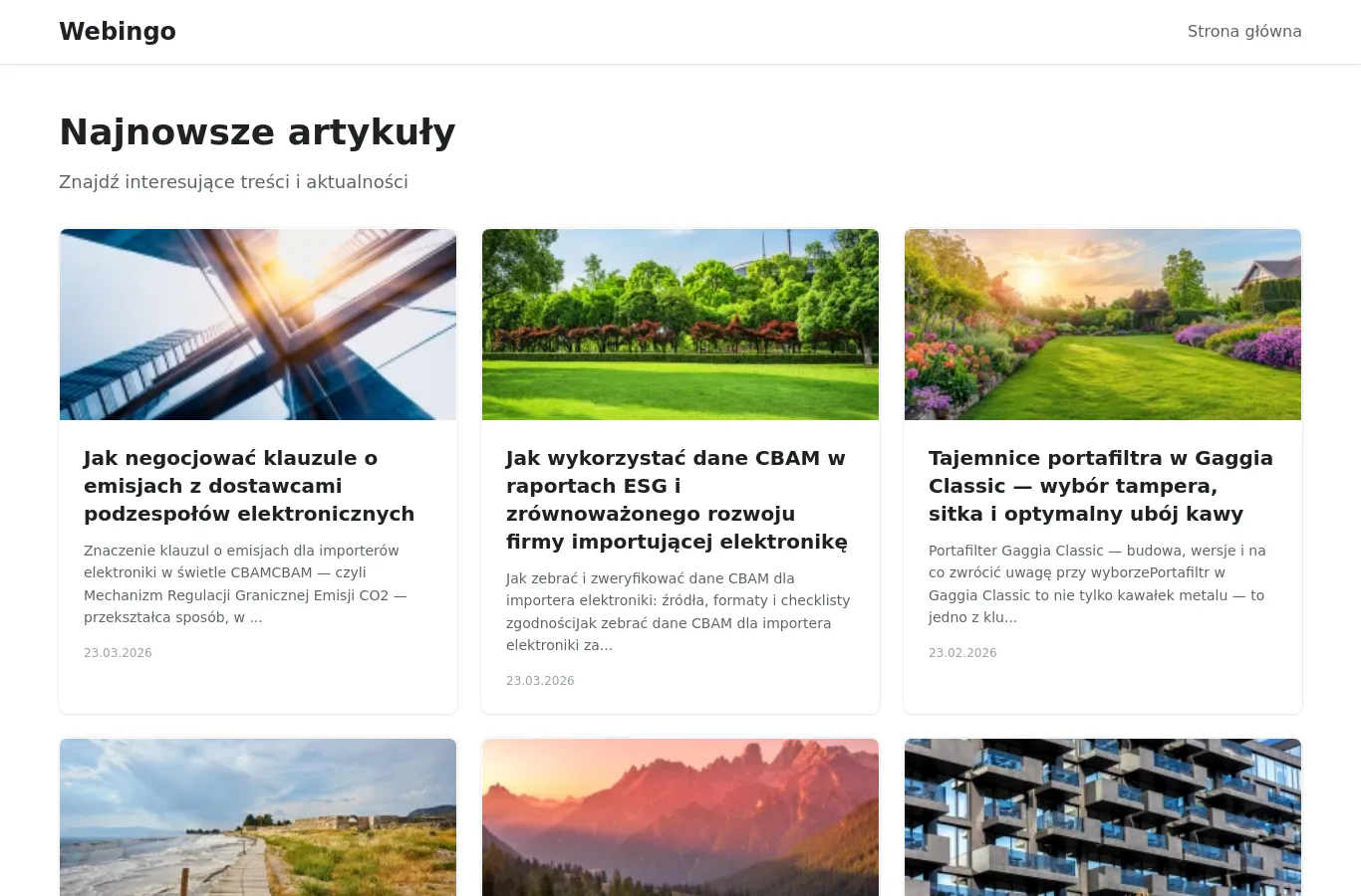 Strona główna portalu webingo.pl